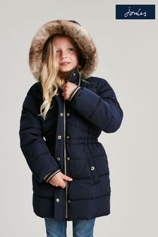 Joules Blue Hartwell Recycled Padded Puffer Coat (D02355) | BGN237 - BGN251