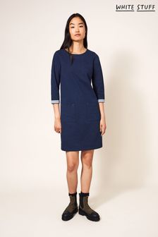 Modra obleka iz bombaža, denima in džersija White Stuff Skye (D02439) | €43