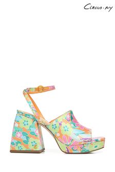 Sam Edelman Circus NY Orange Tropical Flower Miranda Ankle Straps Shoes (D02553) | 121 €