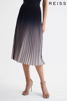 Reiss Cream/Black Mira Ombre Pleated Midi Skirt (D02812) | 212 €