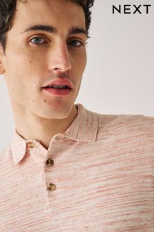Pink Knitted Polo Shirt With Linen (D03083) | €12.50