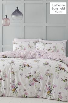 Catherine Lansfield Pink Songbird Reversible Duvet Cover and Pillowcase Set (D03245) | AED89 - AED144