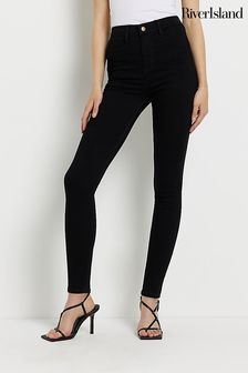 River Island Black Skinny High Rise Jeans (D03318) | AED198