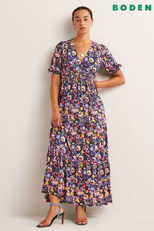 Boden藍色分層平織長款茶歇裙 (D03466) | HK$1,077