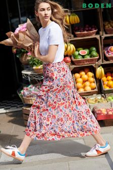 Boden Pink Tiered Midi Skirt (D03488) | €125