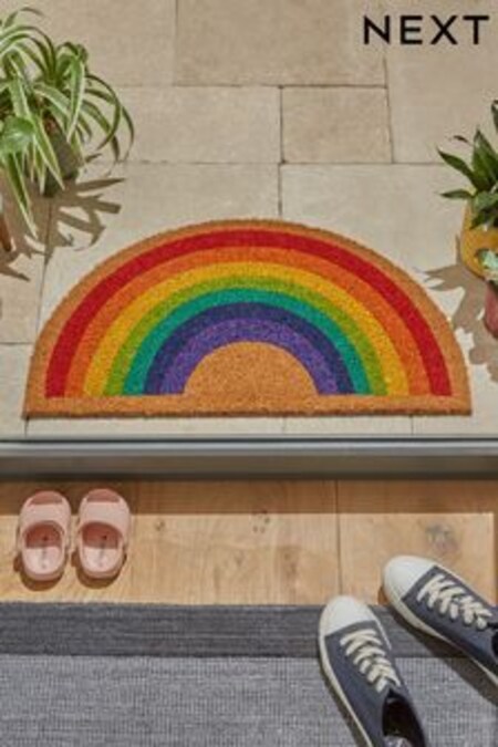 Multi Rainbow Cut-Out Doormat (D03519) | $36