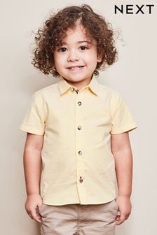 Yellow Short Sleeve Trimmed Oxford Shirt (3mths-7yrs) (D03592) | 58 SAR - 69 SAR