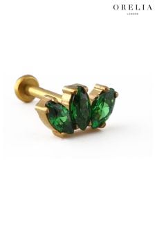 Orelia London Green Emerald Marquise Fan Labret Earrings (D03777) | AED139