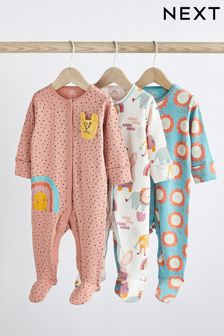 Multi - Pachet de 3 pijamale întregi pentru bebeluși (0-0 luni) (D03782) | 166 LEI - 182 LEI