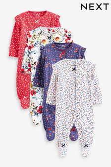 Red/Blue Baby Sleepsuit 4 Pack (0mths-2yrs) (D03799) | $40 - $44