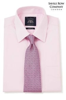 Savile Row Co Pink Fine Twill Classic Fit Double Cuff Shirt (D03948) | €63