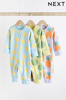  (D03959) | HK$157 - HK$192 多重亮色 - 3件裝嬰兒不包腳連身睡衣 (0-3歲)