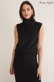 Phase Eight Black Cindy Sleeveless Knit Co-Ord Top (D04373) | €37
