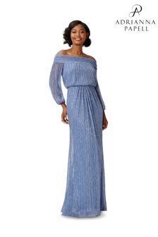 Adrianna Papell Blue Metallic Mesh Gown (D04398) | 348 €