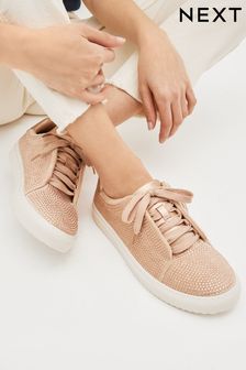 Rose Gold Forever Comfort® Bling Chunky Lace-Up Trainers (D04445) | €23