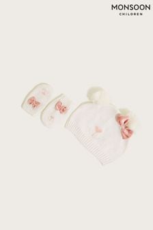 Monsoon Baby Cream Duchess Bear Hat and Mitten Set (D04988) | €21.50