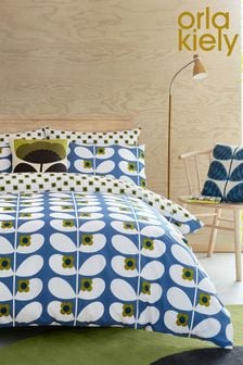 Orla Kiely Blue Wild Rose Duvet Cover And Pillowcase Set (D06153) | OMR28 - OMR52