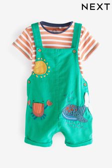 Deschis - Baby Character Dungaree And Bodysuit 2 Piece Set (0 luni - 2 ani) (D06178) | 166 LEI - 182 LEI