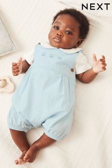 Pale Blue 3 Piece Baby Smart Check Romper, Bodysuit And Socks Set (0mths-2yrs) (D06182) | $41 - $44