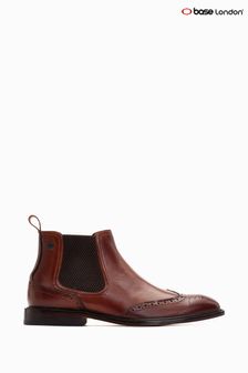 Base London Reid Brogue Pull On Brown Chelsea Boots (D06256) | €95