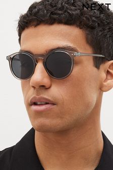 Clear Round Polarised Sunglasses (D06287) | DKK125