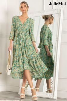Jolie Moi Green Geelan Tiered Hem Maxi Dress (D06339) | 101 €