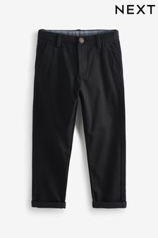 Black Tapered Loose Fit Stretch Chino Trousers (3-17yrs) (D06411) | €16 - €23