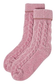 Oliver Bonas Pink Chenille Ankle Socks (D06821) | €18