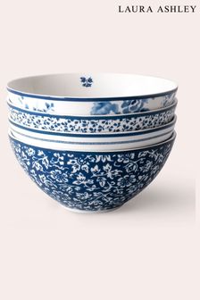 Laura Ashley Blue Set of 4 Blueprint Collectables 16cm Bowls (D06832) | €60