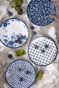 Laura Ashley Set of 4 Blue Blueprint Collectables Petit Four Plates (D06839) | €32