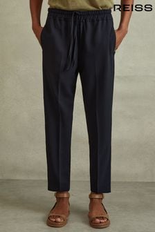 Reiss Navy Hailey Petite Pull On Trousers (D07110) | €140