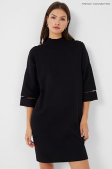 French Connection Mozart Milano High Neck Black Dress (D07366) | €47.50