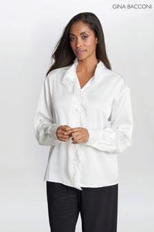 Gina Bacconi White Verity Long Sleeve Blouse With Lace Trim (D07474) | 114 €