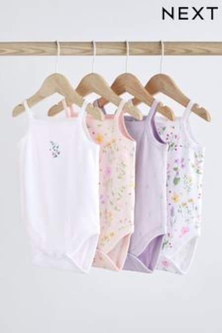 Pink Baby Strappy Vest Bodysuits 5 Pack (D07771) | $29 - $37