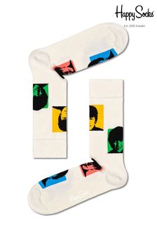 Happy Socks Beatles Silhouettes White Socks