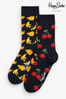 Zestaw 2 par niebieskich skarpet Happy Socks Classic Cherry (D07977) | 70 zł