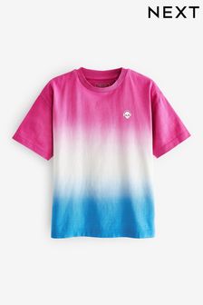 Pink/Blue Short Sleeve Dip Dye Ombre T-Shirt (3-16yrs) (D08160) | €6 - €9