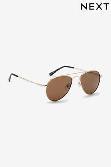 Gold Tone Aviator Style Sunglasses (D08197) | KRW14,900 - KRW17,100