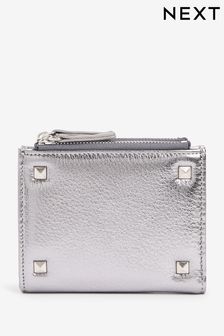 Pewter Silver Stud Detail Small Purse (D08285) | €10