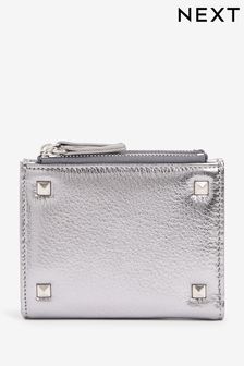 Pewter Silver Stud Detail Small Purse (D08285) | kr240