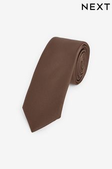 Светло-коричневый - Зауженные - Саржевый галстук из переработанного полиэстера (D08294) | €9