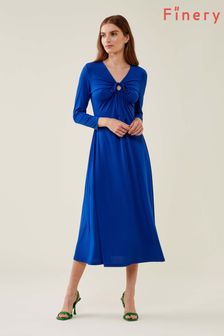 Синее трикотажное платье миди Finery Hessa (D08297) | €24
