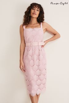 Phase Eight Pink Carrie Midi Lace Dress (D08309) | €102