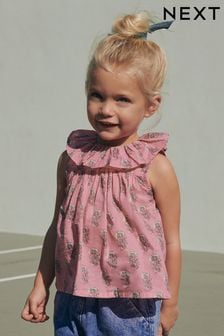 Rosa - Bluse mit Rüschenkragen (3 Monate bis 7 Jahre) (D09005) | 6 € - 7 €