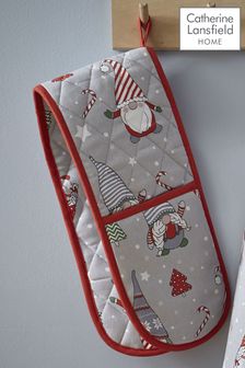Catherine Lansfield Red Christmas Gnomes Double Oven Glove (D09097) | $15