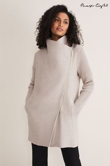 Phase Eight Natural Byanca Zip Knit Coat (D09269) | €83