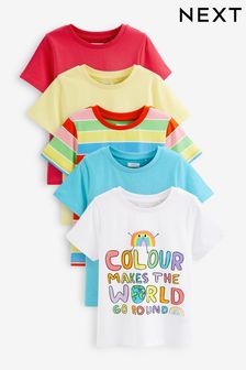 Rainbow Stripe Character T-Shirts 5 Pack (3-16yrs) (D09329) | €23 - €29