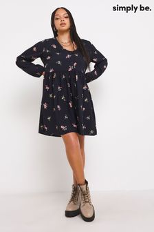 Simply Be Blue Floral Smock Dress (D09567) | 32 €