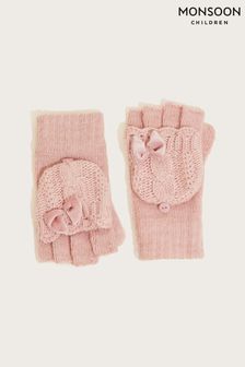 Monsoon Pink Knit Capped Fingerless Gloves With Recycled Polyester (D10122) | 5.50 BD