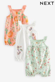 Peach Pink 3 Pack Baby Rompers (D10429) | ￥3,150 - ￥3,790